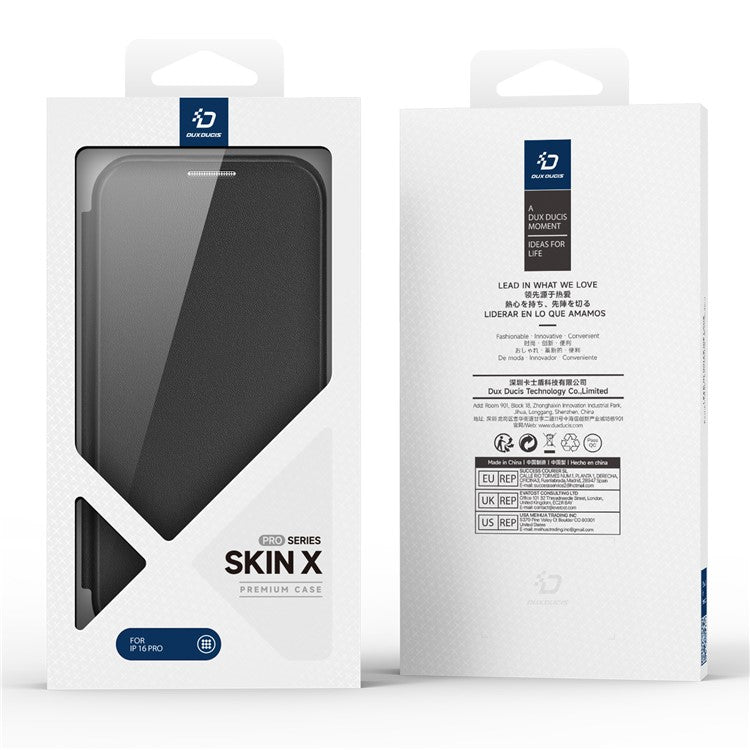 DUX DUCIS Skin X Pro for iPhone 16 Pro Leather Case Compatible with MagSafe Card Holder Phone Cove