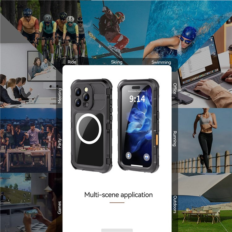 SHELLBOX M Series For iPhone 16 Pro IP68 Waterproof Case Metal Diving Phone Cover Compatible with MagSaf