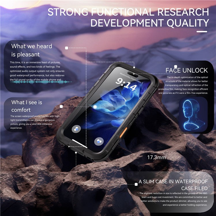 SHELLBOX M Series For iPhone 16 Pro IP68 Waterproof Case Metal Diving Phone Cover Compatible with MagSaf