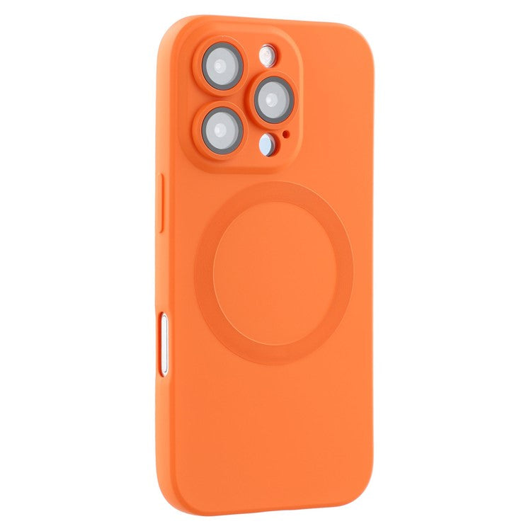 For iPhone 16 Pro Max Case Compatible with MagSafe Liquid Silicone Phone Cover with Tempered Glass Lens Protecto