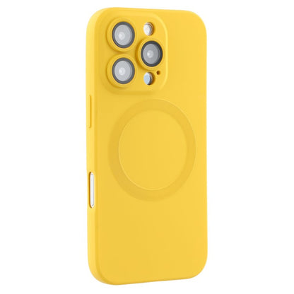 For iPhone 16 Pro Max Case Compatible with MagSafe Liquid Silicone Phone Cover with Tempered Glass Lens Protecto