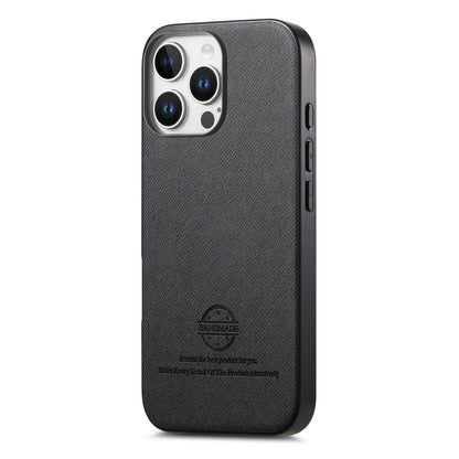For iPhone 16 Pro Max Leather Phone  Back Cover with Cloth Textur