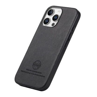 For iPhone 16 Pro Max Leather Phone  Back Cover with Cloth Textur
